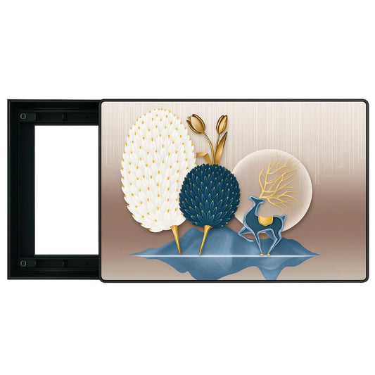 Capac tablou pentru contor electric, Naimeed D7296, mascare tablou electric, design modern si elegant, 40x50x2.8 cm, rama neagra