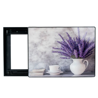 Capac tablou pentru contor electric, Naimeed D7298, mascare tablou electric, design modern si elegant, 40x50x2.8 cm, rama neagra
