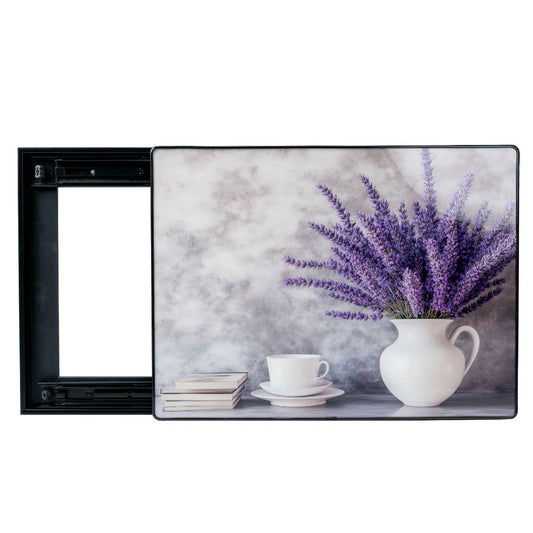 Capac tablou pentru contor electric, Naimeed D7298, mascare tablou electric, design modern si elegant, 40x50x2.8 cm, rama neagra