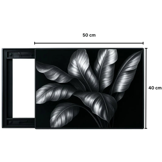 Capac tablou pentru contor electric, Naimeed D7299, mascare tablou electric, design modern si elegant, 40x50x2.8 cm, rama neagra