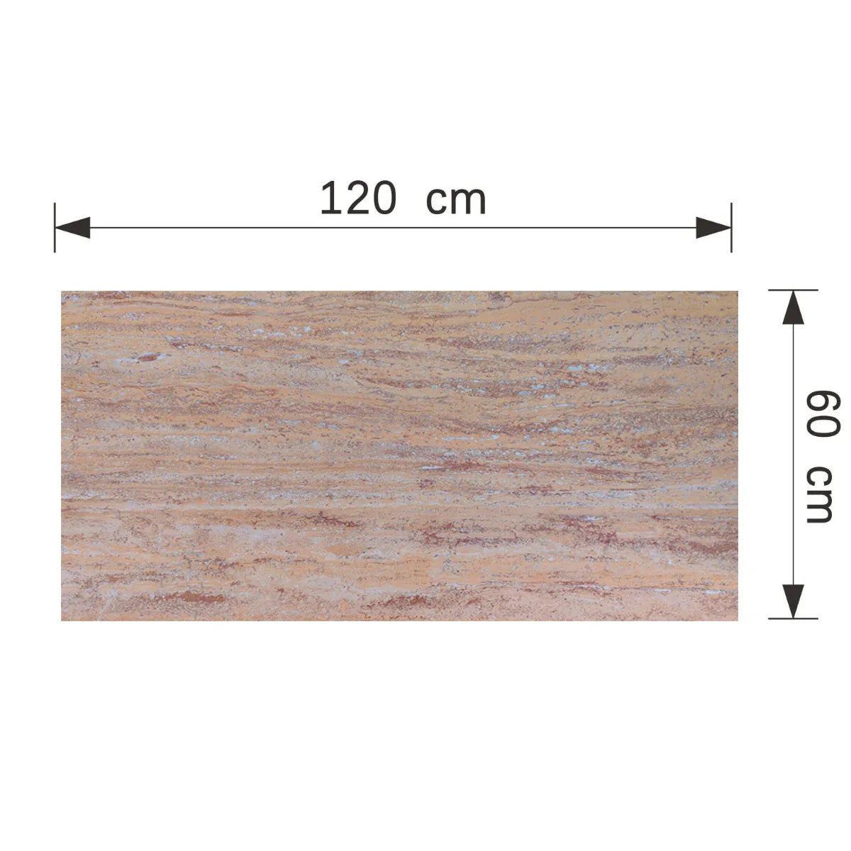 Panou decorativ din praf de piatra, Naimeed D7309, flexibil, ignifug, strat protector ceramic, rezistent la razele UV, 120x60x0.2 cm, bej ruginiu