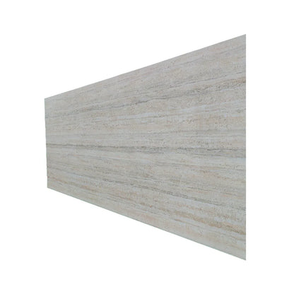 Panou decorativ din praf de piatra, Naimeed D7310, flexibil, ignifug, strat protector ceramic, rezistent la razele UV, 120x60x0.2 cm, alb bejuit