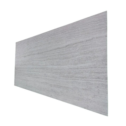 Panou decorativ din praf de piatra, Naimeed D7314, flexibil, ignifug, strat protector ceramic, rezistent la razele UV, 120x60x0.2 cm, cenusiu
