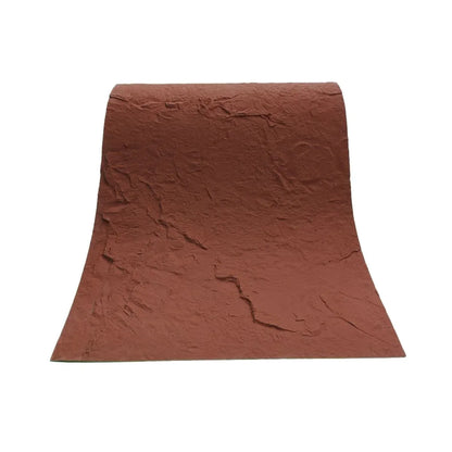 Set 10 panouri decorative din praf de piatra, Naimeed D7318, flexibile, ignifuge, strat protector ceramic, rezistente la razele UV, 120x60x0.2 cm, rosu caramiziu