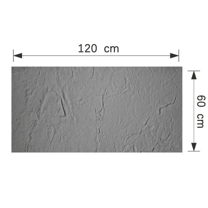 Set 8 panouri decorative din praf de piatra, Naimeed D7319, flexibile, ignifuge, strat protector ceramic, rezistente la razele UV, 120x60x0.2 cm, gri deschis