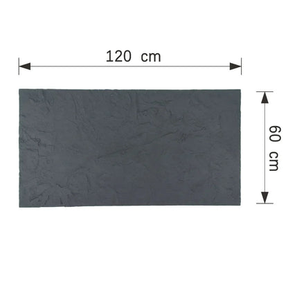 Set 10 panouri decorative din praf de piatra, Naimeed D7320, flexibile, ignifuge, strat protector ceramic, rezistente la razele UV, 120x60x0.2 cm, gri inchis