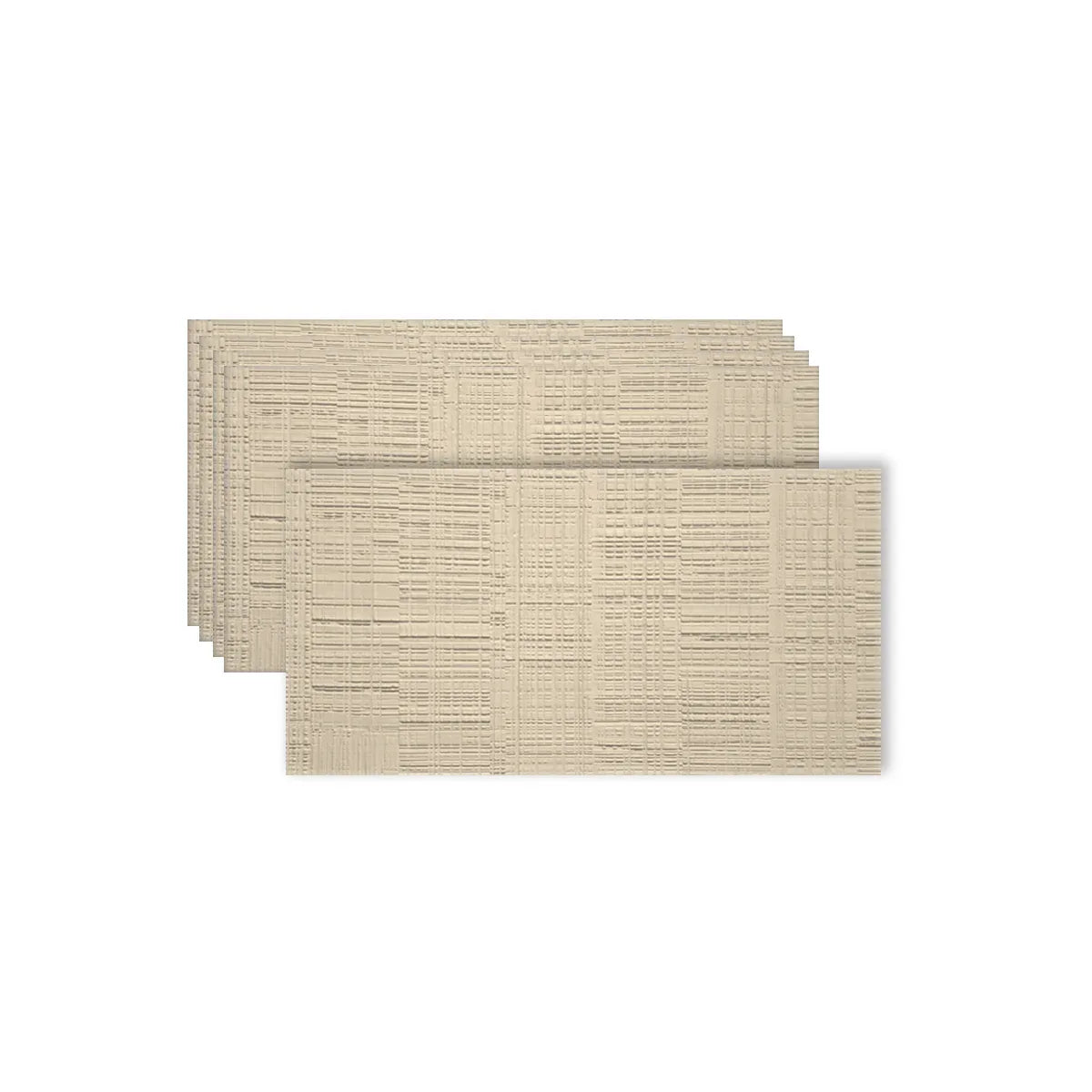 Set 7 panouri decorative din praf de piatra, Naimeed D7327, flexibile, ignifuge, strat protector ceramic, rezistente la razele UV, 120x60x0.2 cm, bej vanilie