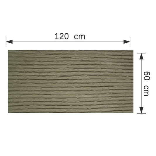 Panou decorativ din praf de piatra, Naimeed D7332, flexibil, ignifug, strat protector ceramic, rezistent la razele UV, 120x60x0.2 cm, bej masliniu