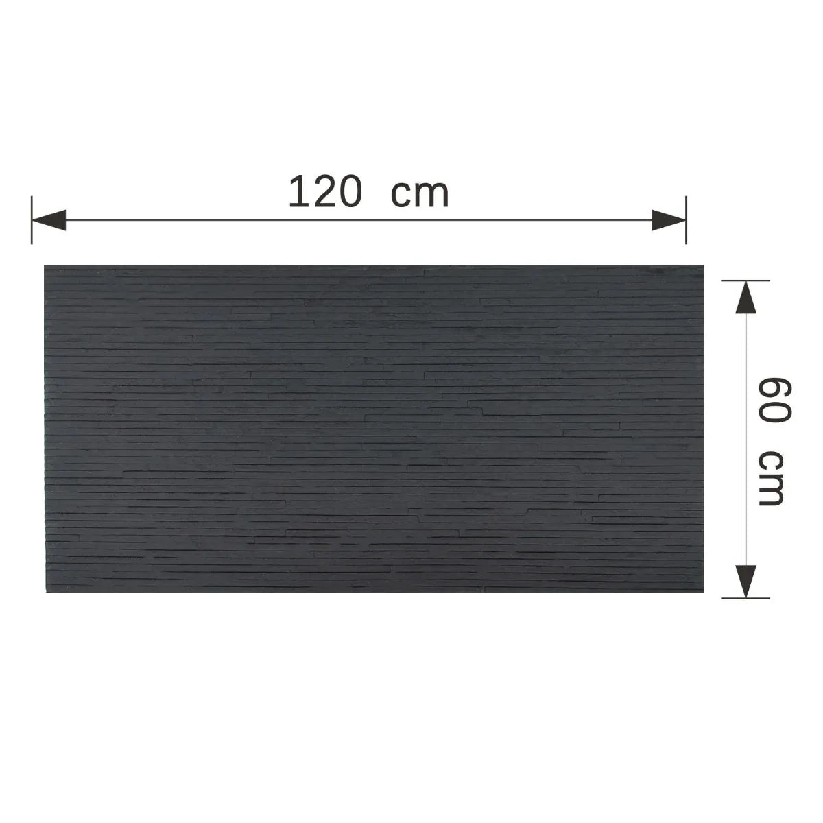 Panou decorativ din praf de piatra, Naimeed D7333, flexibil, ignifug, strat protector ceramic, rezistent la razele UV, 120x60x0.2 cm, gri antracit