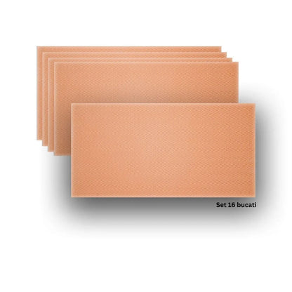 Panou decorativ din praf de piatra, Naimeed D7336, flexibil, ignifug, strat protector ceramic, rezistent la razele UV, 120x60x0.2 cm, portocaliu
