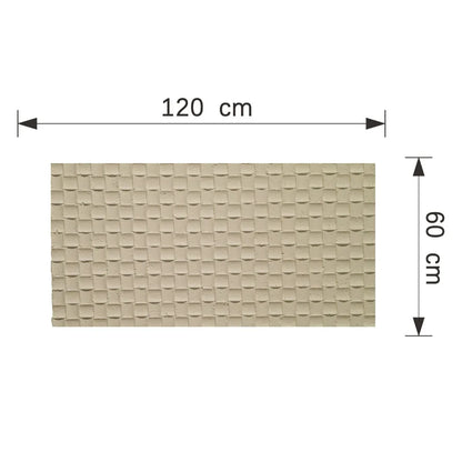 Set 9 panouri decorative din praf de piatra, Naimeed D7340, flexibile, ignifuge, strat protector ceramic, rezistente la razele UV, 120x60x0.2 cm, bej galbui
