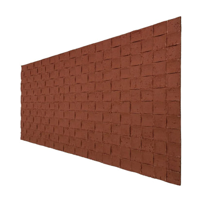 Set 9 panouri decorative din praf de piatra, Naimeed D7342, flexibile, ignifuge, strat protector ceramic, rezistente la razele UV, 120x60x0.2 cm, rosu caramiziu