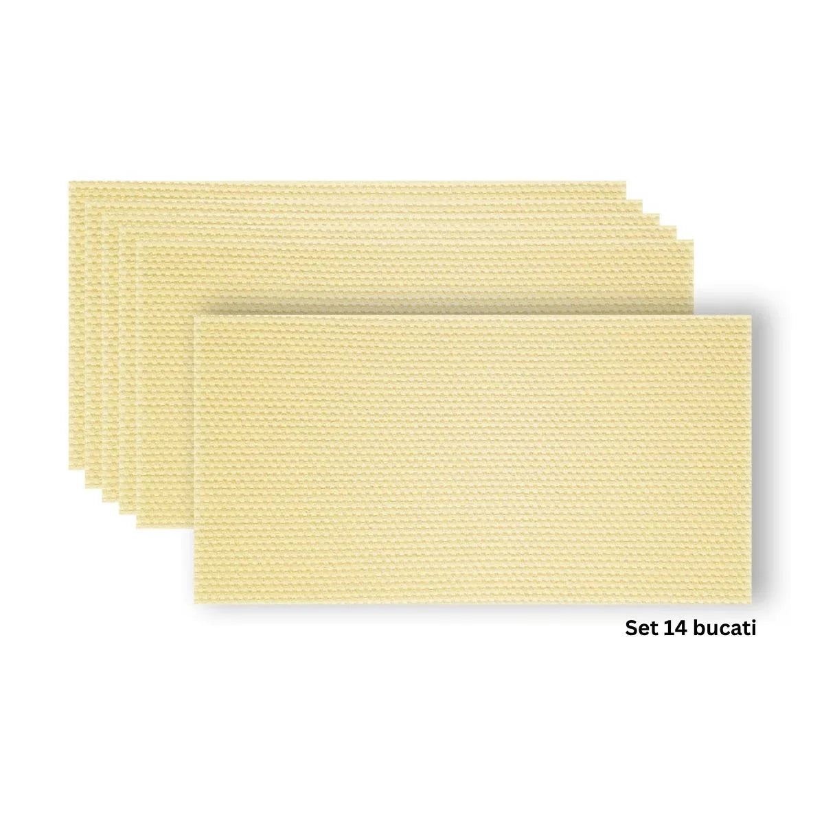 Set 14 panouri decorative din praf de piatra, Naimeed D7345, flexibile, ignifuge, strat protector ceramic, rezistente la razele UV, 120x60x0.2 cm, galben pal