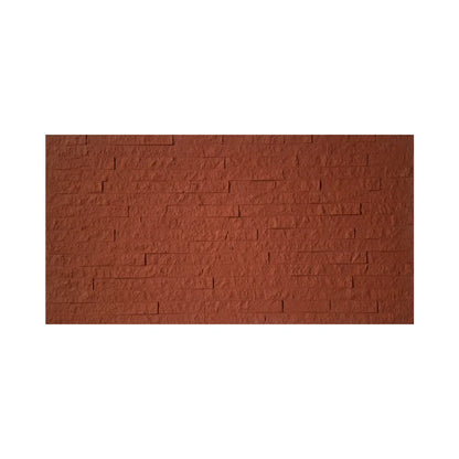 Set 12 panouri decorative din praf de piatra, Naimeed D7352, flexibile, ignifuge, strat protector ceramic, rezistente la razele UV, 120x60x0.2 cm, rosu caramiziu