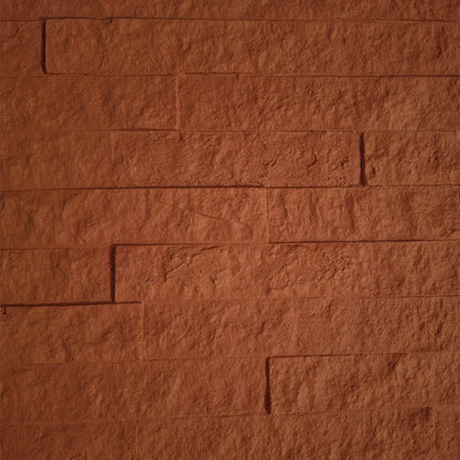 Panou decorativ din praf de piatra, Naimeed D7352, flexibil, ignifug, strat protector ceramic, rezistent la razele UV, 120x60x0.2 cm, rosu caramiziu