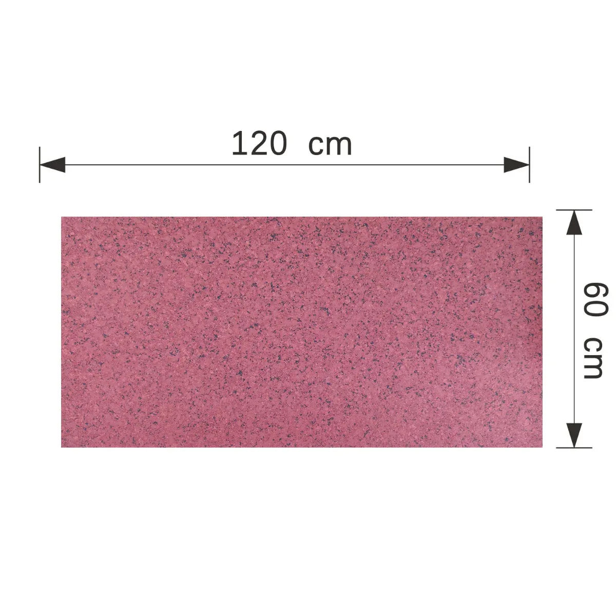 Panou decorativ din praf de piatra, Naimeed D7355, flexibil, ignifug, strat protector ceramic, rezistent la razele UV, 120x60x0.2 cm, granit roscat