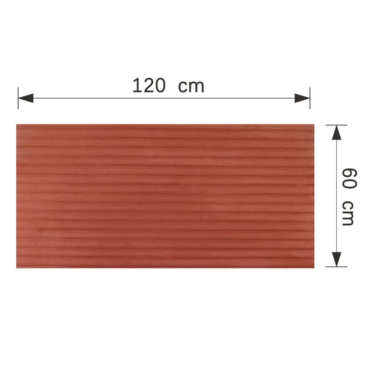 Panou decorativ din praf de piatra, Naimeed D7361, flexibil, ignifug, strat protector ceramic, rezistent la razele UV, 120x60x0.2 cm, rosu caramiziu