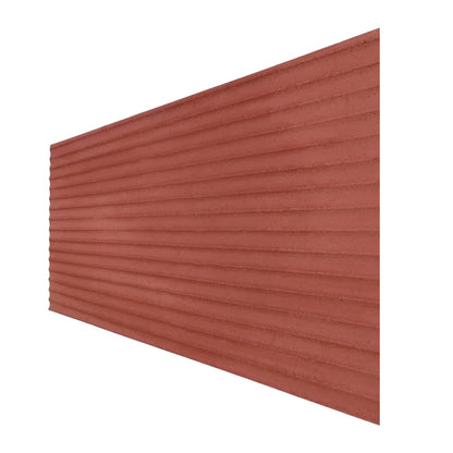 Set 12 panouri decorative din praf de piatra, Naimeed D7361, flexibile, ignifuge, strat protector ceramic, rezistente la razele UV, 120x60x0.2 cm, rosu caramiziu