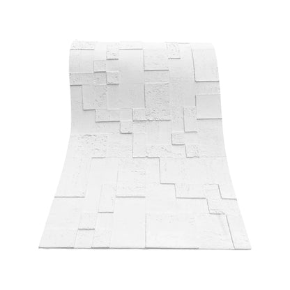 Set 12 panouri decorative din praf de piatra, Naimeed D7362, flexibile, ignifuge, strat protector ceramic, rezistente la razele UV, 120x60x0.2 cm, alb