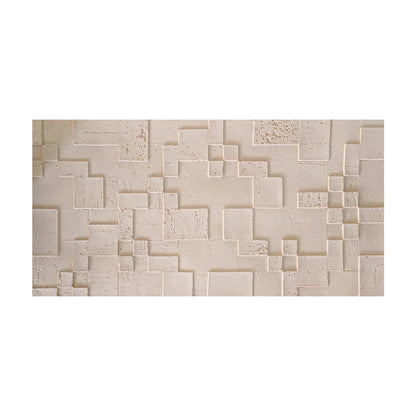 Set 10 panouri decorative din praf de piatra, Naimeed D7363, flexibile, ignifuge, strat protector ceramic, rezistente la razele UV, 120x60x0.2 cm, crem deschis