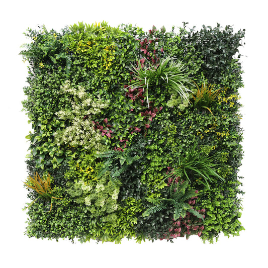 Panou din plante artificiale,cu frunze, Naimeed D7431, Multicolor, 100x100 cm
