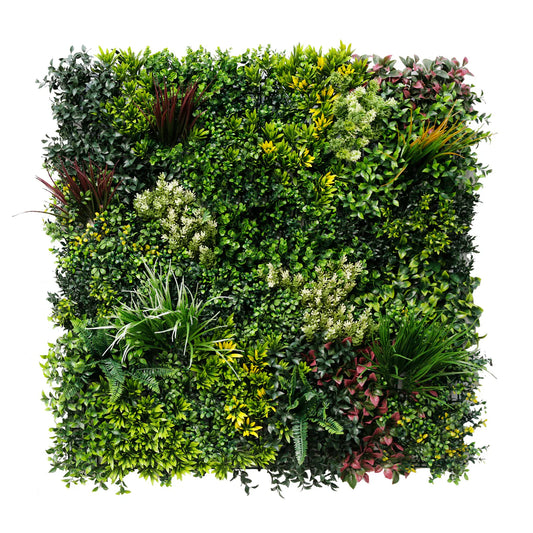 Panou din plante artificiale,cu frunze, Naimeed D7433, Multicolor, 100x100 cm