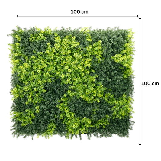 Panou din plante artificiale,cu frunze, Naimeed D7443, Verde, 100x100 cm