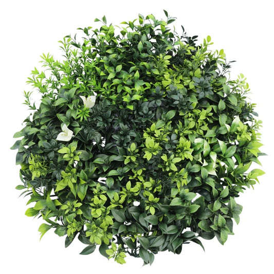Aranjament decorativ, de perete, cu ramă din aluminiu și plante artificiale Naimeed D7451, diametru 50 cm