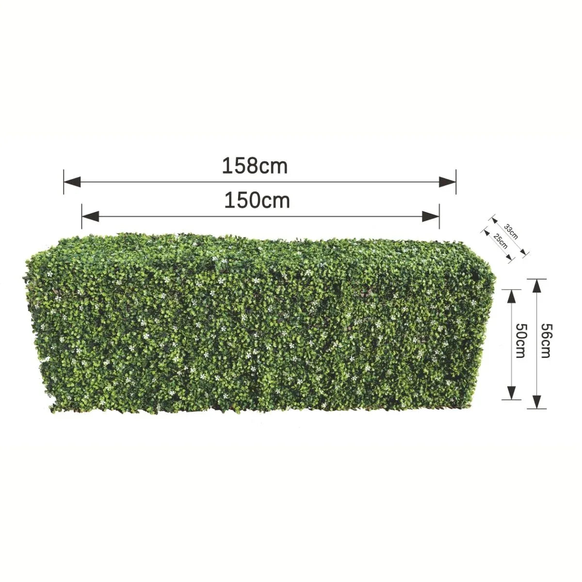 Gard din plante artificiale/ imitatie gard viu, cu structura din metal, Naimeed D7458, dimensiuni 158x56x33cm