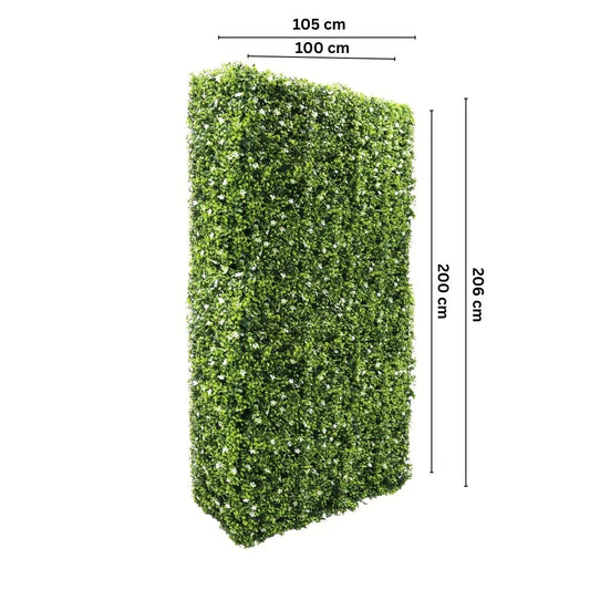 Gard viu din plante artifciciale, cu structura din metal, Naimeed D7460, dimensiuni 206x105x33cm