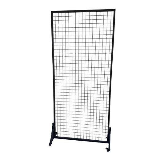 Paravan metalic cu roți pivotante 360°, Naimeed D7462, ideal pentru organizare și expoziții, Dimensiuni 100x229cm, Negru