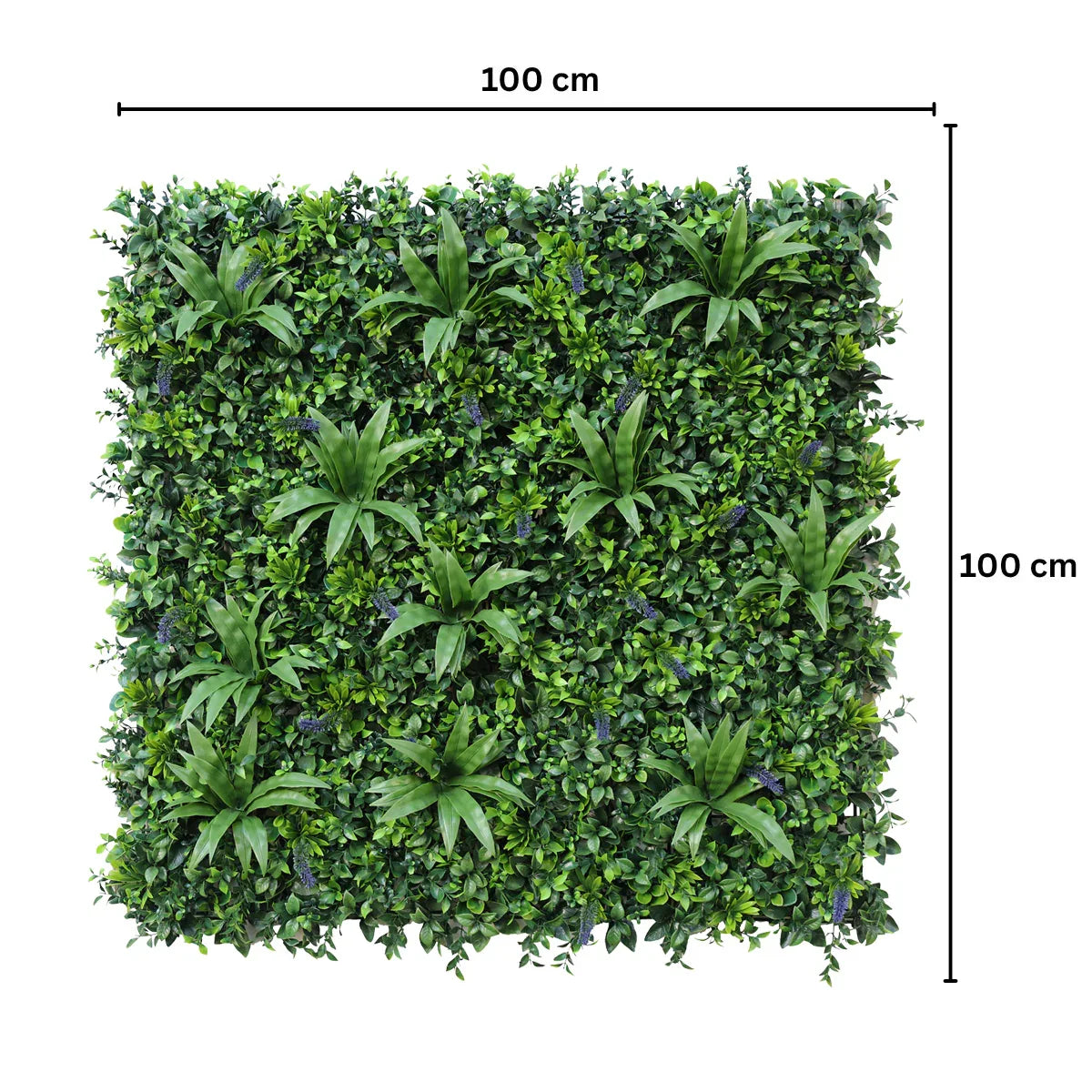 Panou din plante artificiale,cu frunze, Naimeed D7477, Verde, 100x100 cm