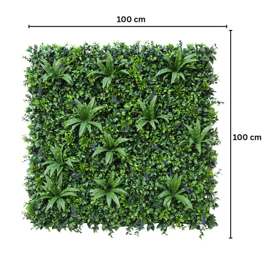 Panou din plante artificiale,cu frunze, Naimeed D7477, Verde, 100x100 cm