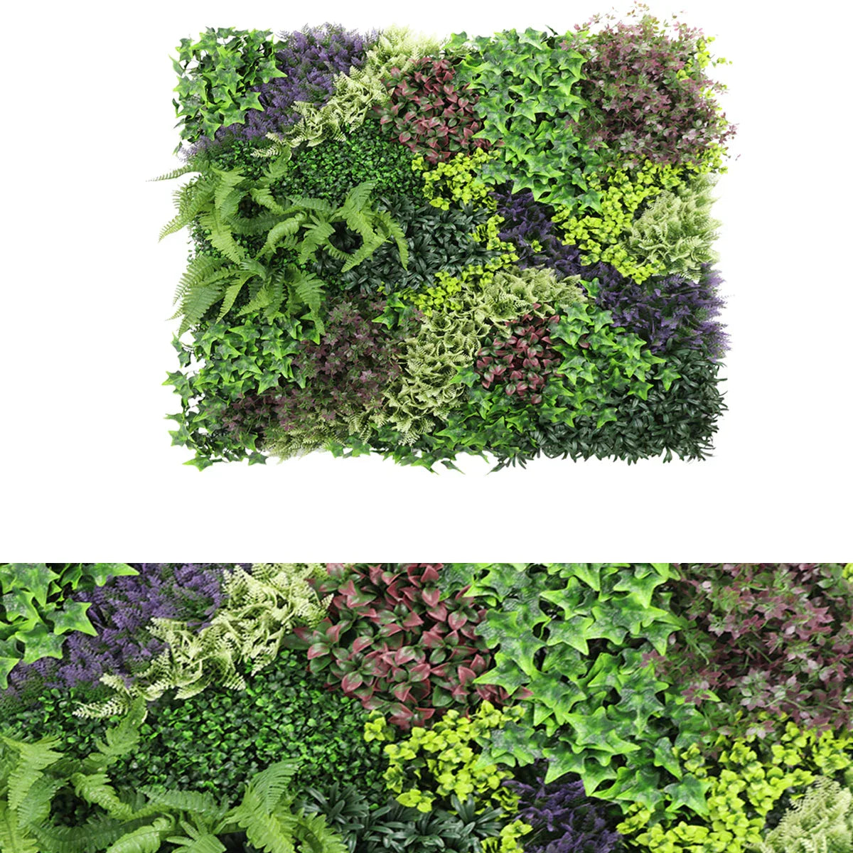 Panou din plante artificiale,cu frunze, Naimeed D7478, Multicolor, 100x100 cm