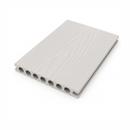 Pardoseala decking terasa din compozit WPC, Naimeed D7483, rezistenta sporita, 280x14x2.5cm, Alb