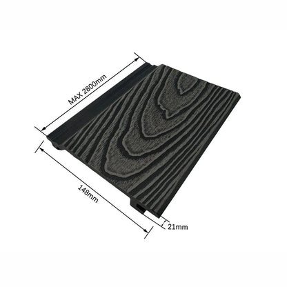 Lambriu decorativ riflaj WPC, pentru exterior, montaj rapid, rezistenta ridicata, Naimeed D7497, 280x14.8x2.1cm, Stejar gri