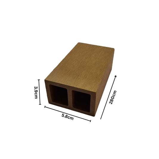 Profil dreptunghiular ranforsat din WPC co-extrudat, Naimeed D7506, 280×5.8×3.9 cm, Teac