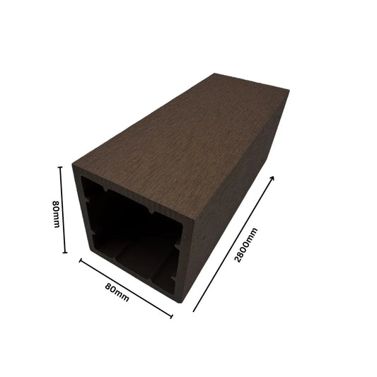 Profil ranforsat din WPC co-extrudat, Naimeed D7507, 280×8×8 cm, Maro inchis