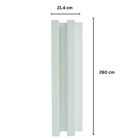 Panou decorativ riflaj WPC, montaj rapid, rezistenta ridicata, Naimeed D7517, 260x21.4x6cm, alb