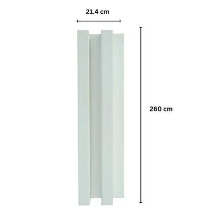Panou decorativ riflaj WPC, montaj rapid, rezistenta ridicata, Naimeed D7517, 260x21.4x6cm, alb