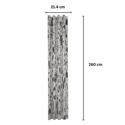 Panou decorativ riflaj WPC, montaj rapid, rezistenta ridicata, Naimeed D7532, 260x16.8x2.3cm, alb