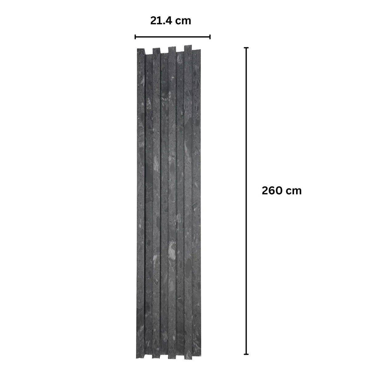 Panou decorativ riflaj WPC, montaj rapid, rezistenta ridicata, Naimeed D7533, 260x16.8x2.3cm, negru