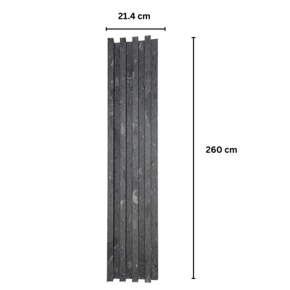 Panou decorativ riflaj WPC, montaj rapid, rezistenta ridicata, Naimeed D7533, 260x16.8x2.3cm, negru