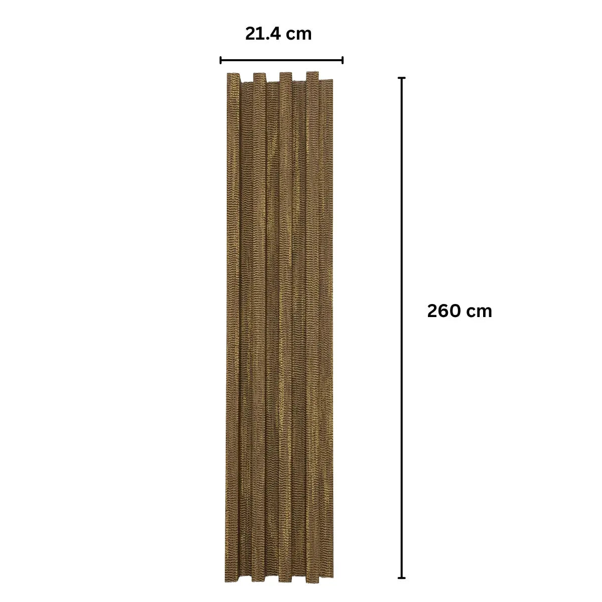 Panou decorativ riflaj WPC, montaj rapid, rezistenta ridicata, Naimeed D7537, 260x16.8x2.3cm, nuc auriu