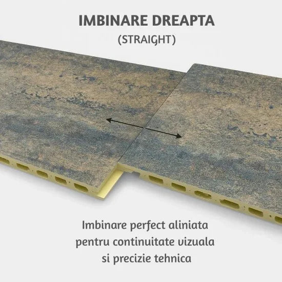 Panou decorativ riflaj WPC, Naimeed D7553, sistem de imbinare straight, aspect rafinat si montaj usor, 260x61.1x0.9cm