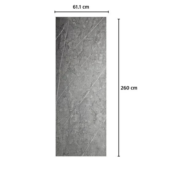 Panou decorativ riflaj WPC, Naimeed D7565, sistem de imbinare tip ''U'', aspect rafinat si montaj usor, 260x61.1x0.9cm, gri marmorat