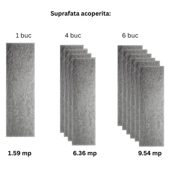 Panou decorativ riflaj WPC, Naimeed D7565, sistem de imbinare tip ''U'', aspect rafinat si montaj usor, 260x61.1x0.9cm, gri marmorat