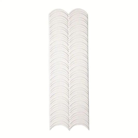 Panou decorativ 3D, efect piatră ondulata, ultraușor, Naimeed D7567, pentru interior și exterior, 123x37x3.5cm, Alb