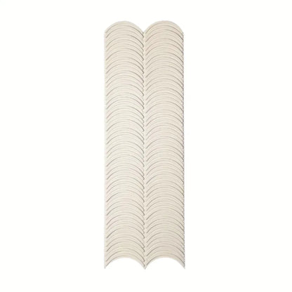 Panou decorativ 3D, efect piatră ondulata, ultraușor, Naimeed D7568, pentru interior și exterior, 123x37x3.5cm, Bej