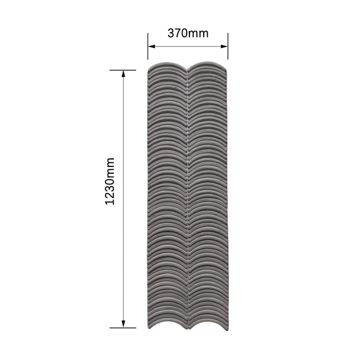 Panou decorativ 3D, efect piatră ondulata, ultraușor, Naimeed D7569, pentru interior și exterior, 123x37x3.5cm, Gri